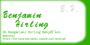 benjamin hirling business card